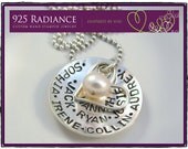 Mommy Jewelry - Personalized Hand Stamped Necklace - OPEN HEART