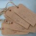 Set of 8  Extra Large Brown Kraft Tags with Paris Postcard Stamp and Jute Twine