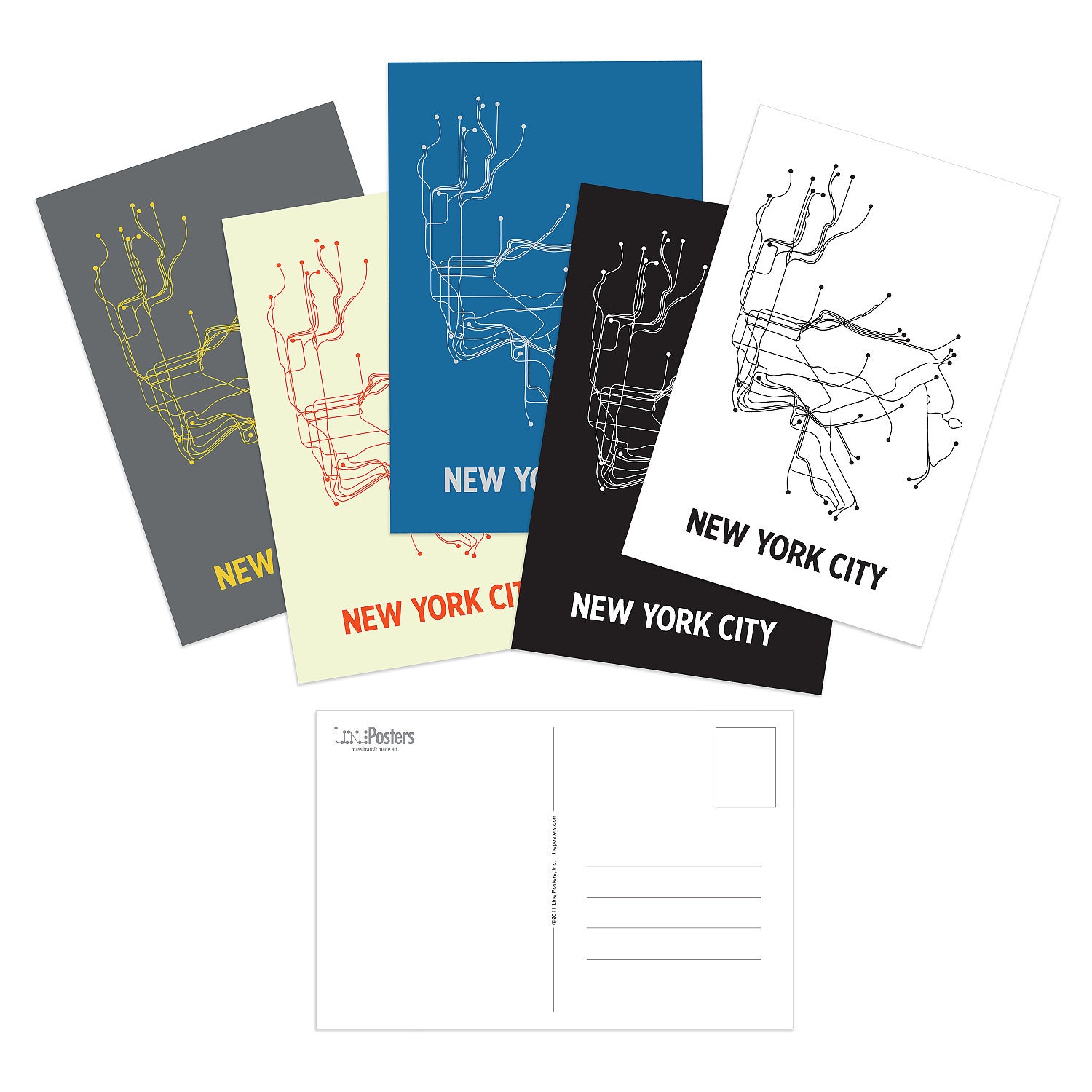 NYC LinePosters Postcard 5Pack