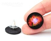 Galaxy Space Post Studs Earrings,  Gift for her under 15