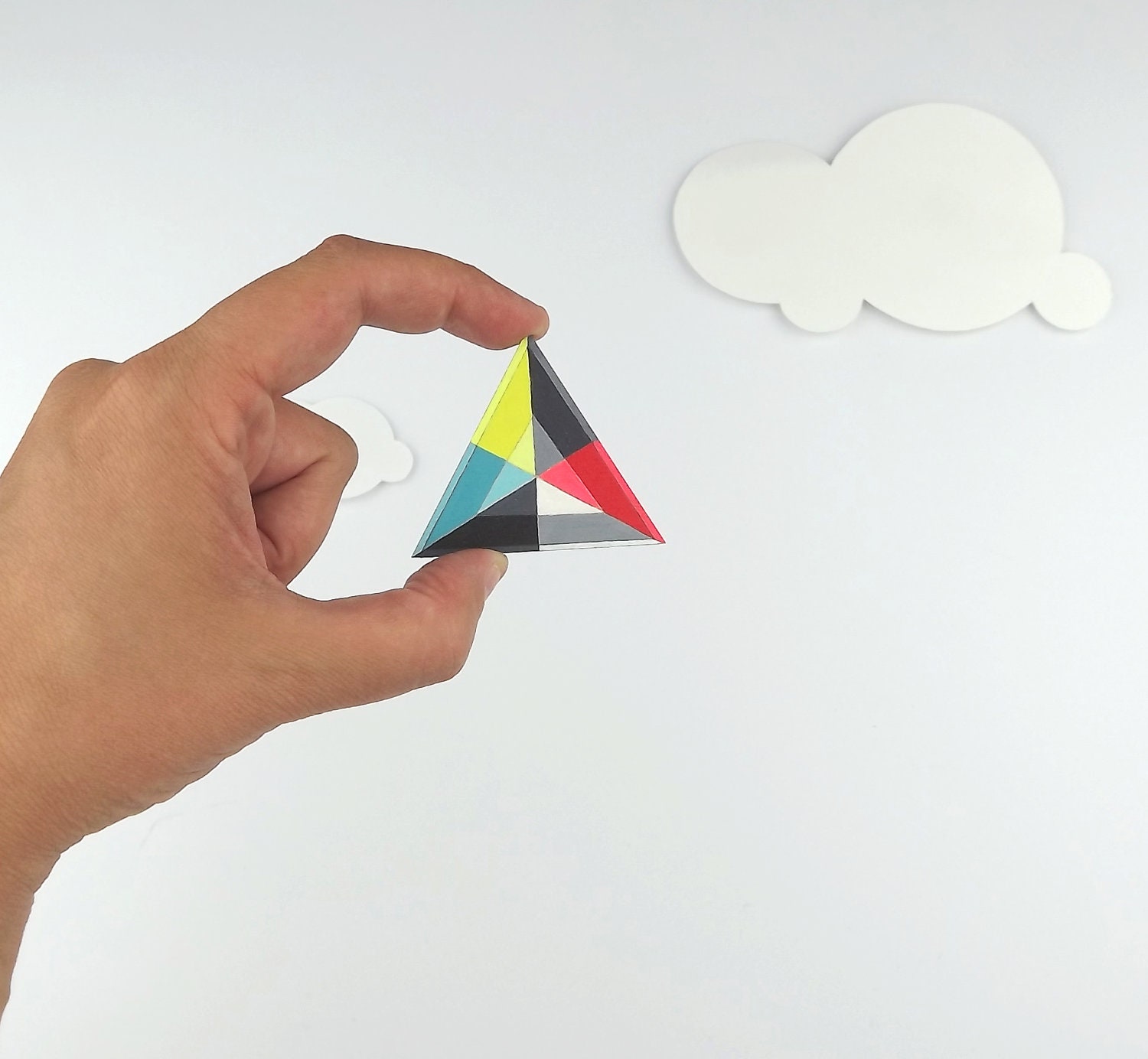 Geometric Modern Brooch Triangle - Kaleidoscope