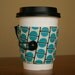 reusable coffee cozy sleeve- mod blue dot
