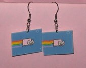 Nyan Cat Earrings with Surgical Steel Hooks