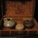 Chinese pottery artifacts in woven Chinese Basket 400 Years Old