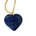 Navy Blue Necklace Lapis Pendant Lapis Necklace Heart Yellow Gold Jewelry Lapis Lazuli Gemstone Jewellery Long Chain Heart Denim N-307