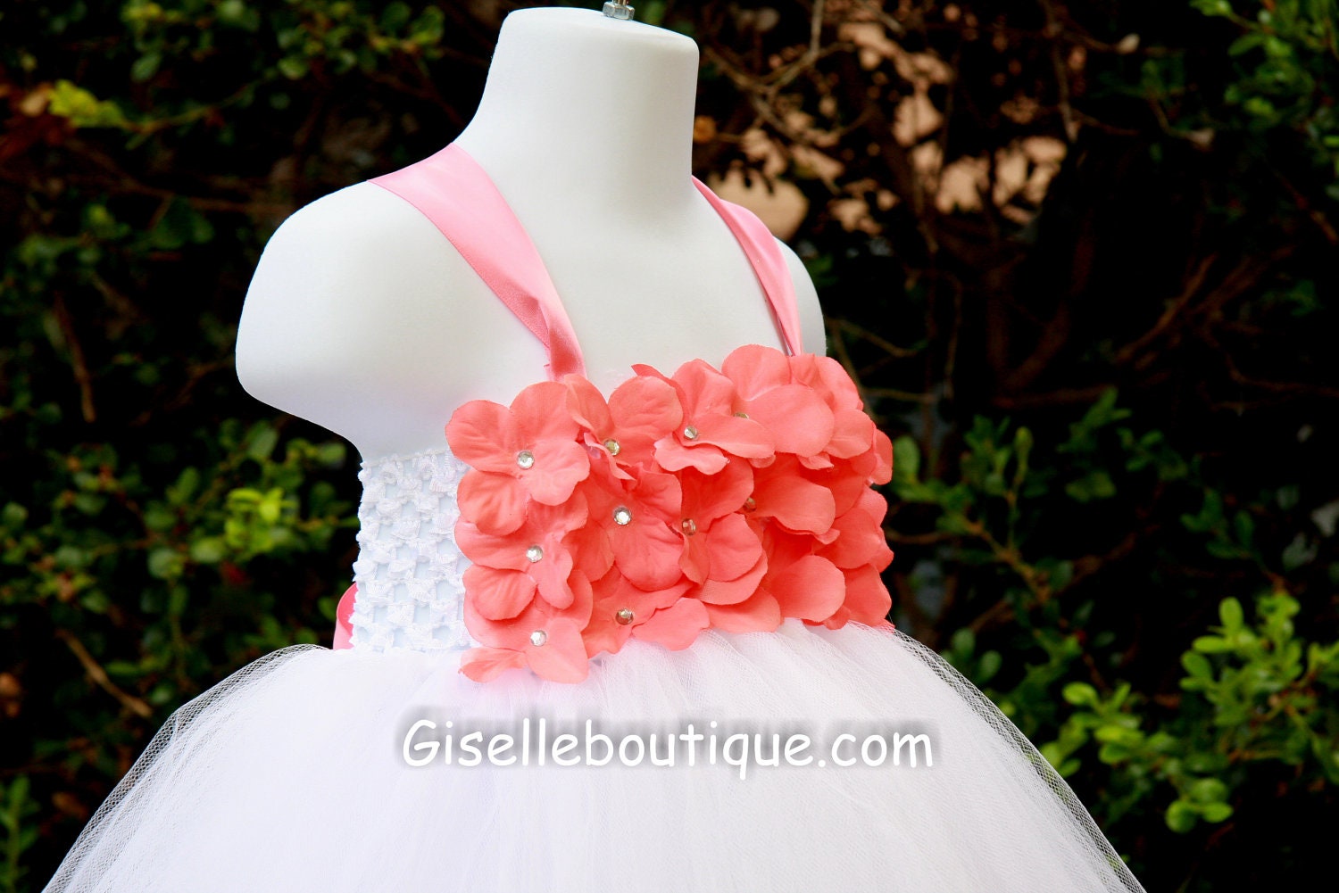 Flower girl dress Coral TuTu Dress.baby tutu dress, toddler tutu dress, wedding, birthday, Newborn, 2t,3t,4t,5t