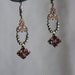Vintage assemblage earrings pyrite beads amethyst jewelry findings assemblage jewelry - Splendor by French Feather Designs.