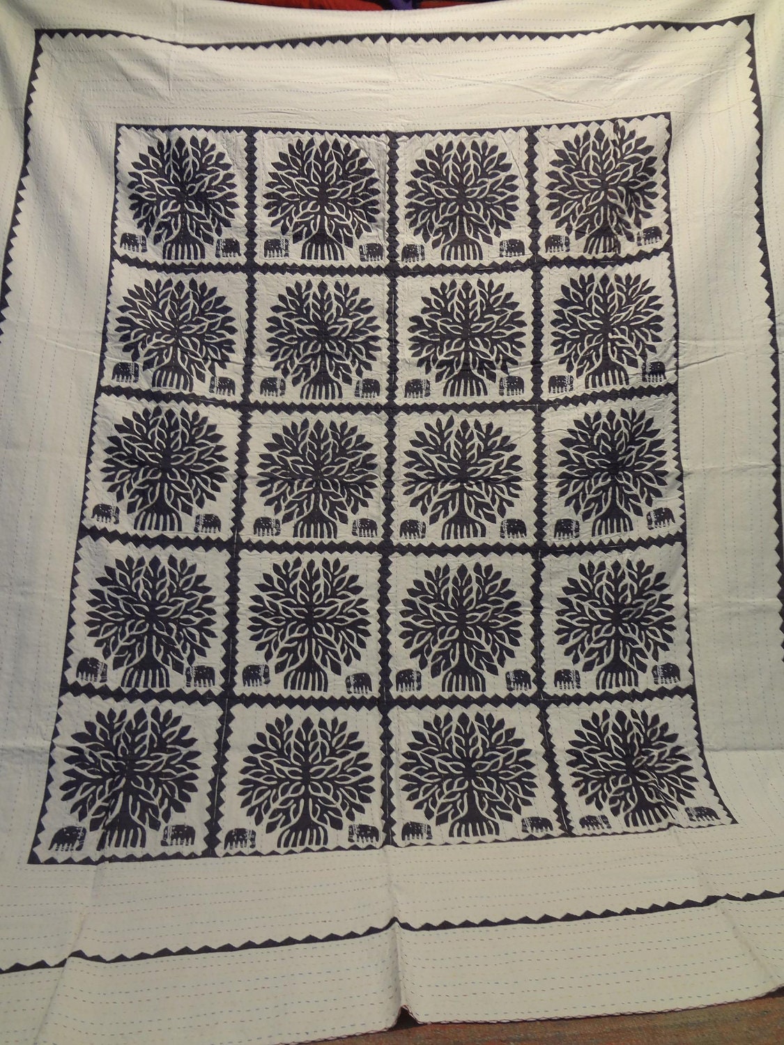 cotton applique tree of life bed cover/bedspreads/throw - india