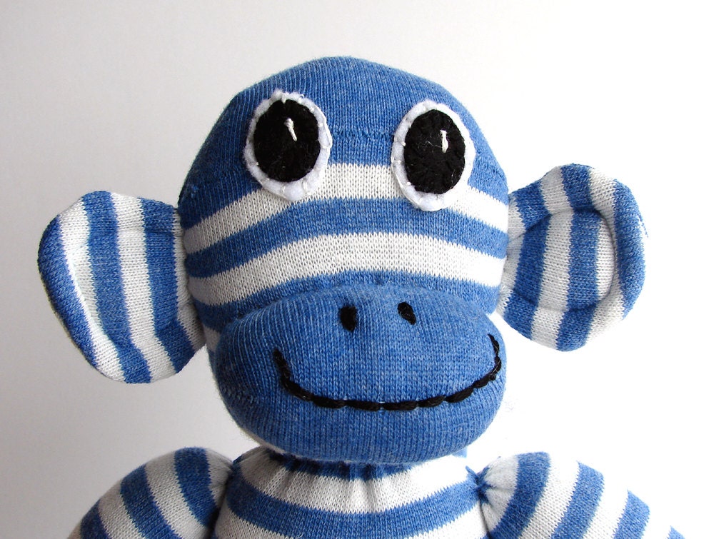 Stan the SOCK MONKEY Handmade Soft Cuddly Cute Adorable Wee Critter Boy's Birthday Gift