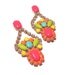 One of a Kind Neon Hand Painted Vintage Rhinestone Earrings - Neon Teaser II(Reserved)