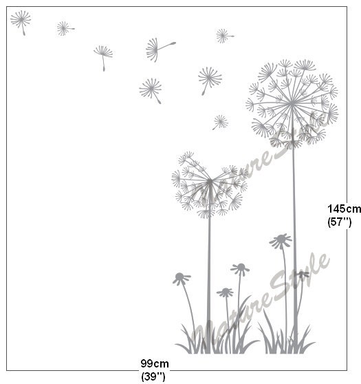 Dandelion wall decal nursery wall decal baby wall decal room wall decal flower vinyl wall sticker wall decal children-Dandelions