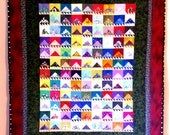 Quilted Multi-Color Patchwork Blanket/Wall Hanging - 40 x 52