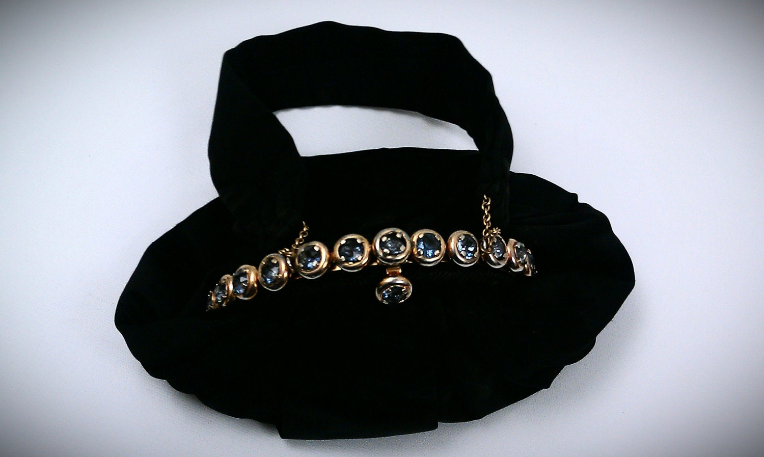 Gorgeous Black Designer Evening Bag with Chunky Crystals