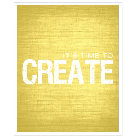 Its Time To Inspire, Believe, Create and Dream - Inspirational Prints - Set of 4 - 8x10 Posters - Teal, Orange, Yellow and Brown