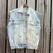 VINTAGE GUESS Jean Vest Bleach Grunge an All Season Essential Size L Unisex