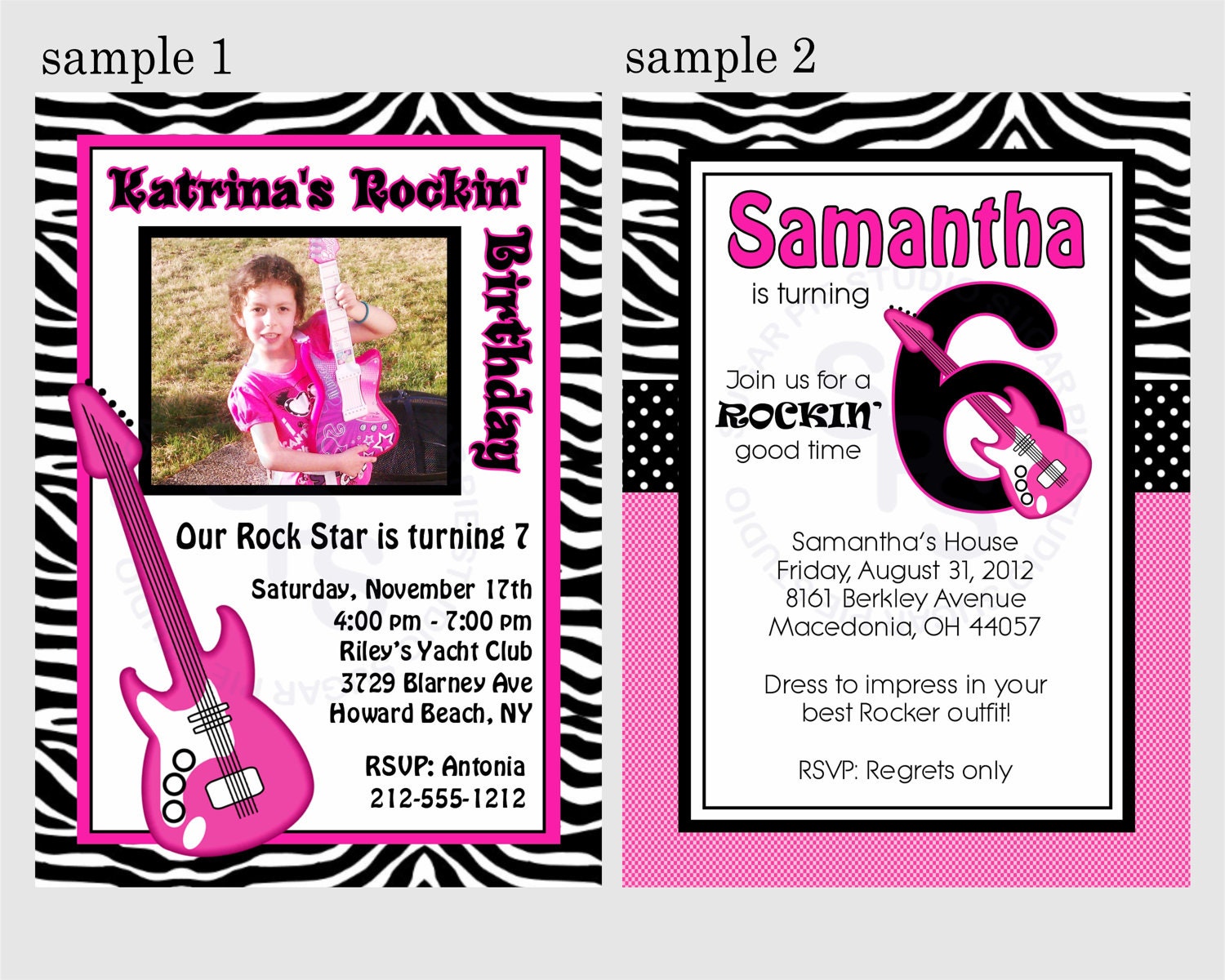 40th Birthday Ideas Free Rock Star Birthday Invitation