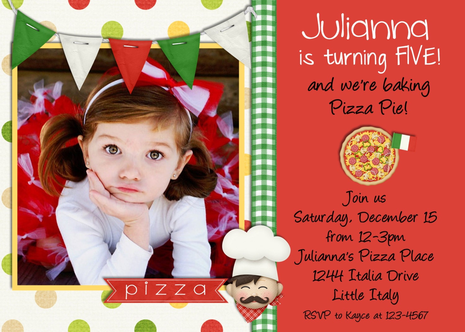 Pizza Party Birthday Invitation Boy or Girl Printable Custom Invite Il_570xn