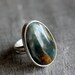 Morrisonite & Sterling Statement Ring, Unisex, OOAK, Size 6.5, Fall Tones