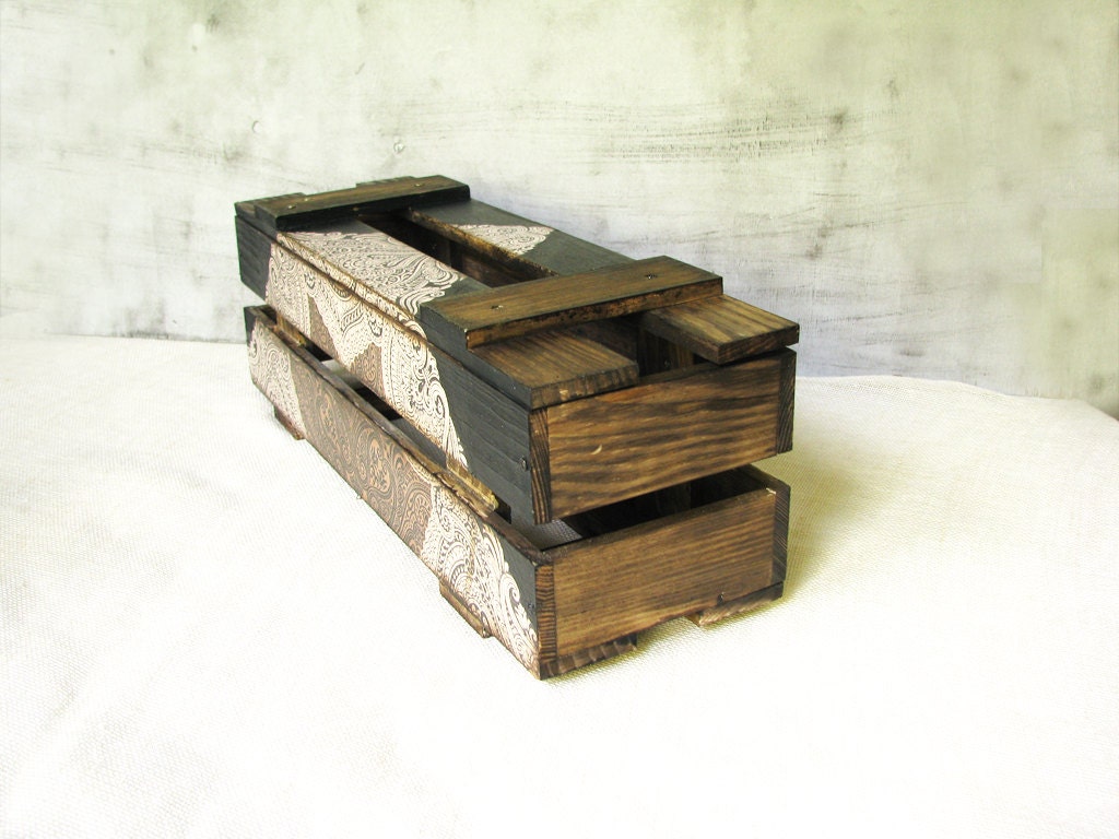 French Roast  Rustic vintage style wine giftbox for wedding, anniversary and other occasions, gift for him.