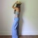 Vintage Chambray Wide Leg Pants // Light Denim Sailor Flare Bellbottoms // 70s Flared Bellbottom Jeans // Thin Light Denim Flares
