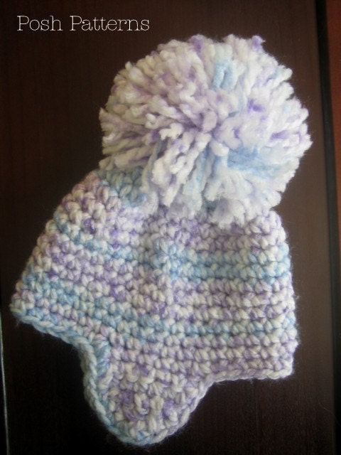 Crochet Hat PATTERN - Easy Earflap Hat Crochet Pattern - Instant Download PDF 134 - Baby to Adult - Photography Prop Pattern