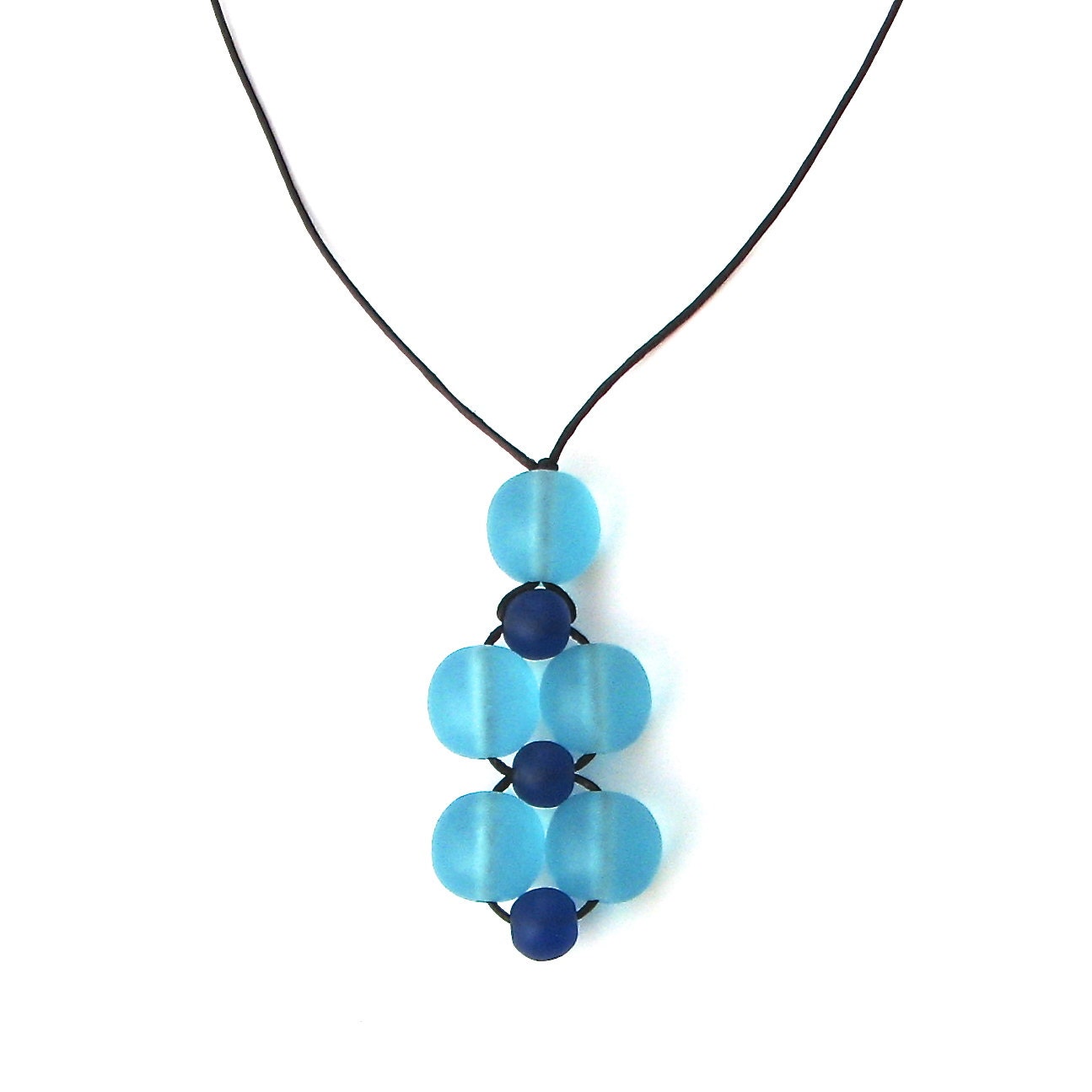 New Mom Gift - Baby Safe Jewelry - Chunky Resin Blue Bubble Necklace