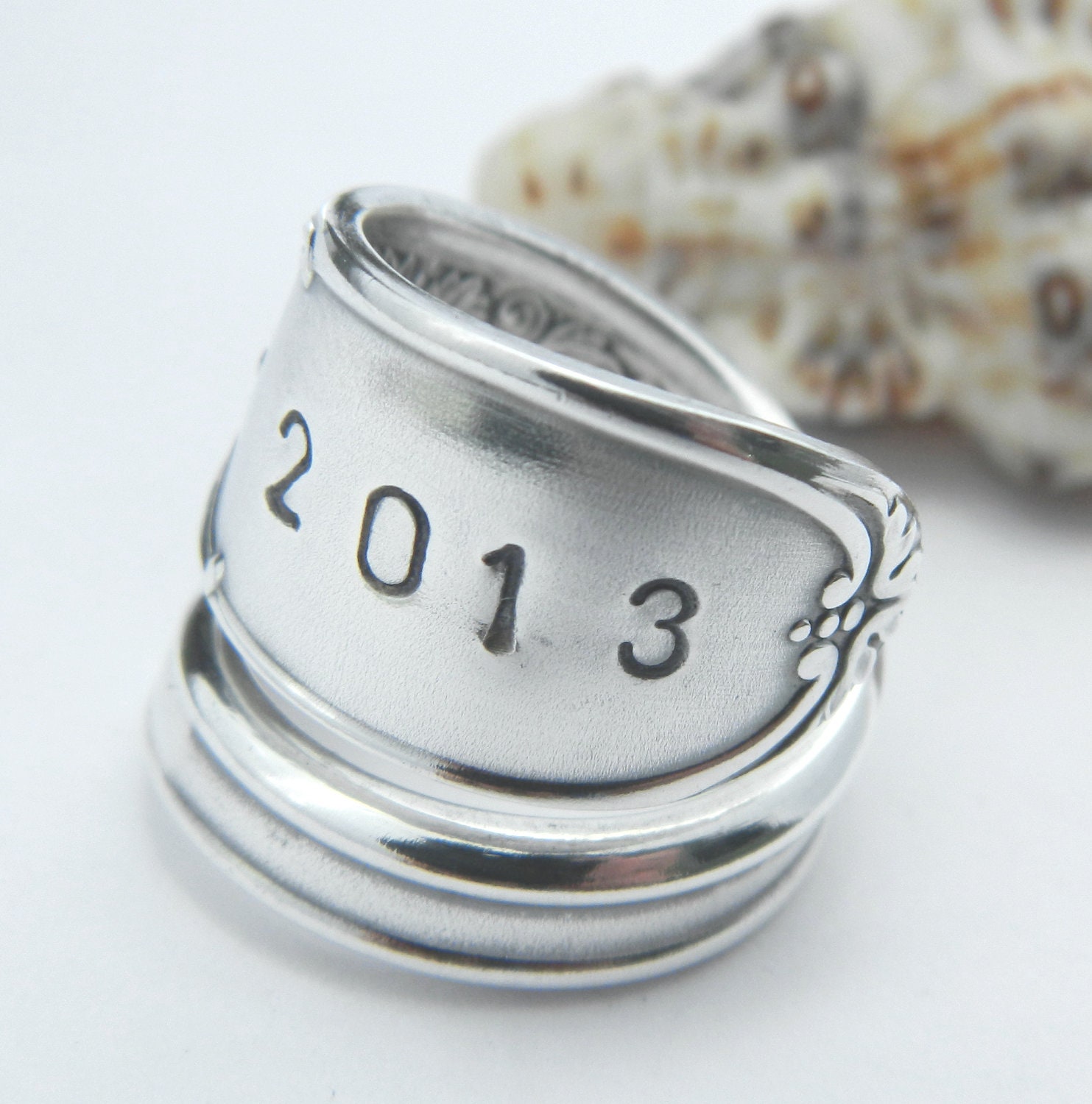 Graduation CLASS SPOON RING- Class of 2013- Handstamped Silverware Jewelry- you choose year Graduation Gift