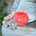 Beautiful Coral And Turquoise Maternity Sash/Band