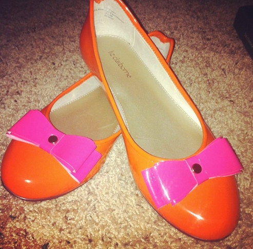 pink and orange flats