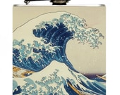 Hokusai the Great Wave 6 oz. Hip Flask. Japanese Art