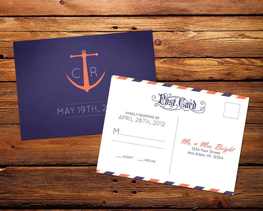 Anchor Beach Wedding Invitation