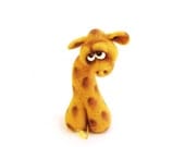 Needle Felted Toy - Giraffe. Mustard. Yellow. Brown. Gift under 50 Mothers day