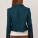 Emerald Cropped jacket, Pirate Green felted jacket, moto bike inspired, retro cool by texturable