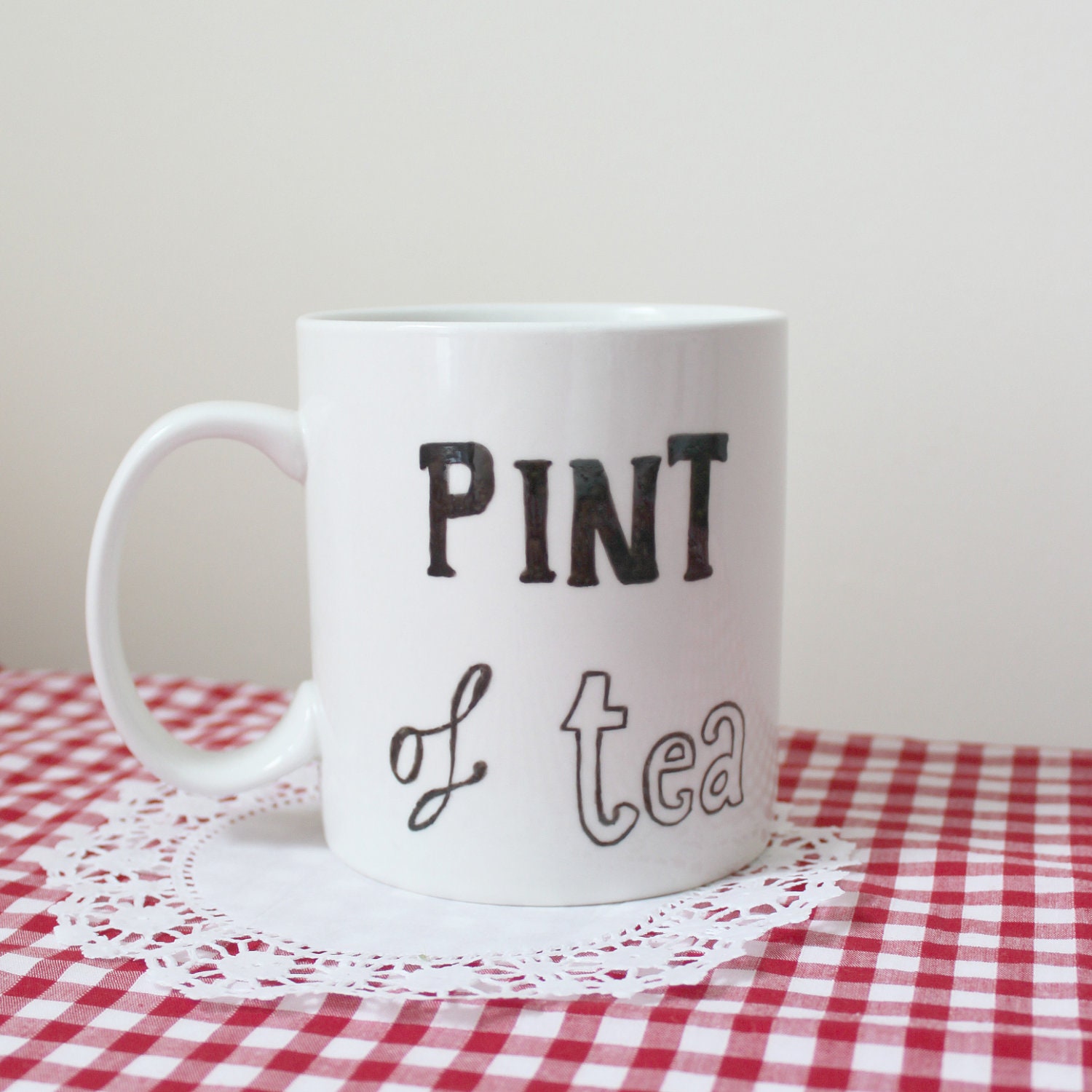 Pint of tea mug - hand drawn by Mr Teacup