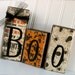 Double Sided Boo / Joy 3 Block Halloween / Christmas Set.  Only 1 Available