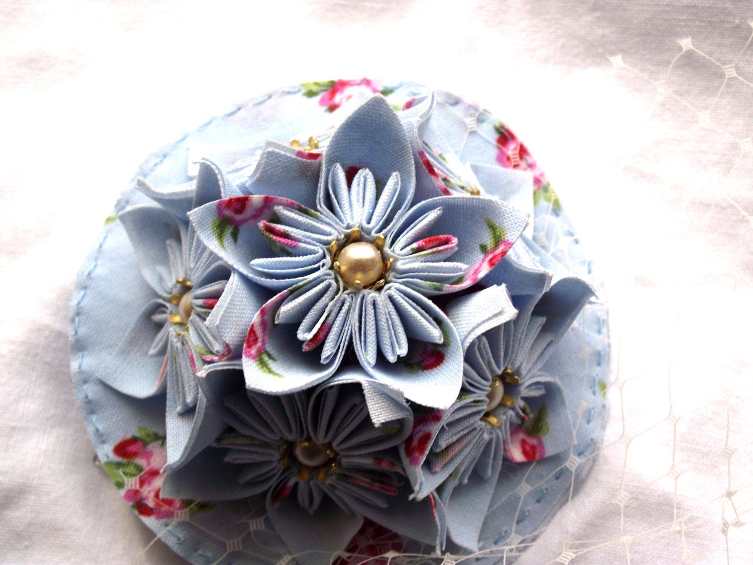 Something Blue: Roses & Pearls Vintage Inspired Fascinator