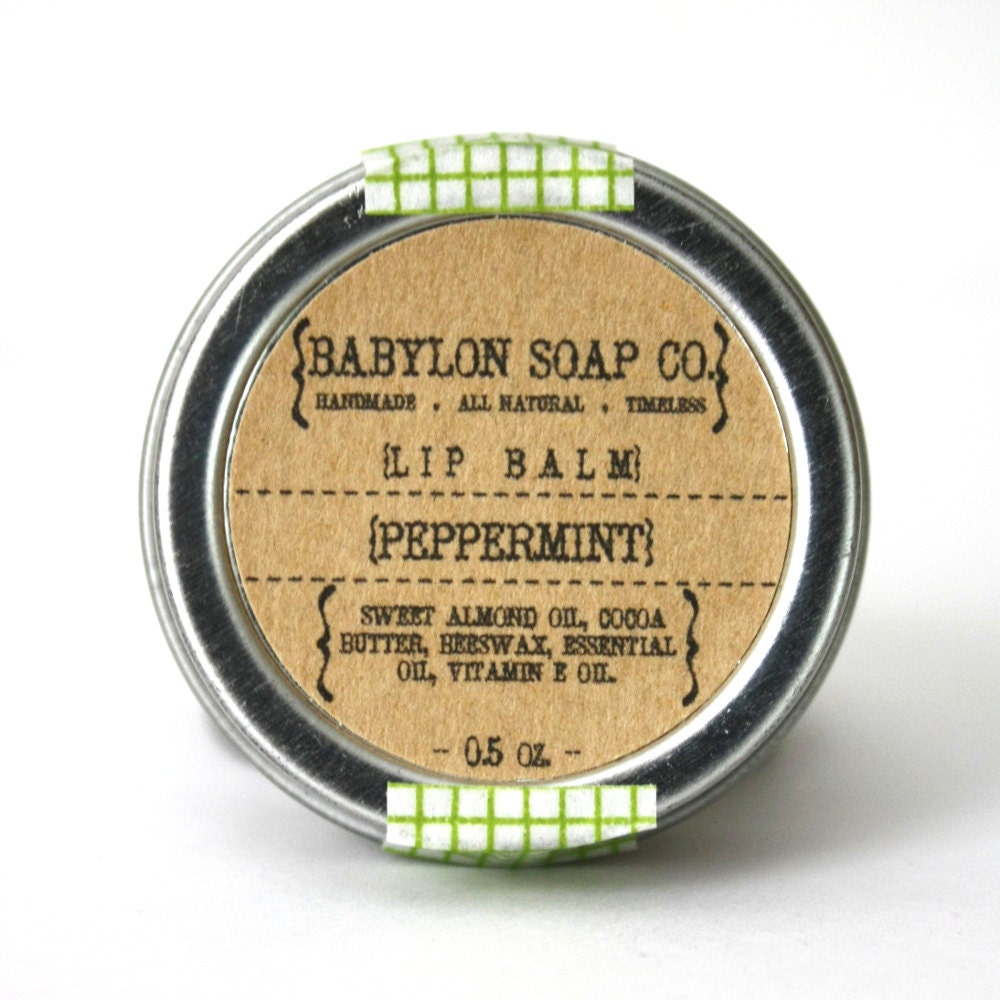 CLOSEOUT . Peppermint Lip Balm . Cocoa Butter & Beeswax . Essential Oil . All Natural . Handmade . No Added Color or Sweeteners