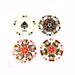 Round Playing Cards, Vintage 1960s Burnt Sienna Moth Kaleidoscope
