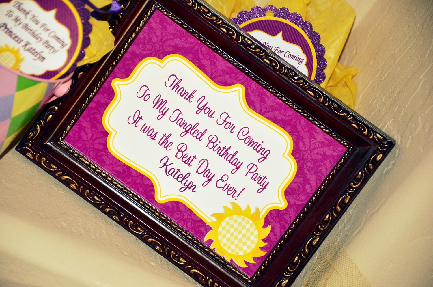 Tangled Inspired WELCOME SIGN- RAPUNZEL Girls Birthday Party- Tangled Princess - Girls Party - Krown Kreations & Celebrations