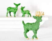 Green Deer Wedding Table Decoration Woodland Metallic Gold Glittered Party Centerpiece Entertaining Birthday Party Table Settings