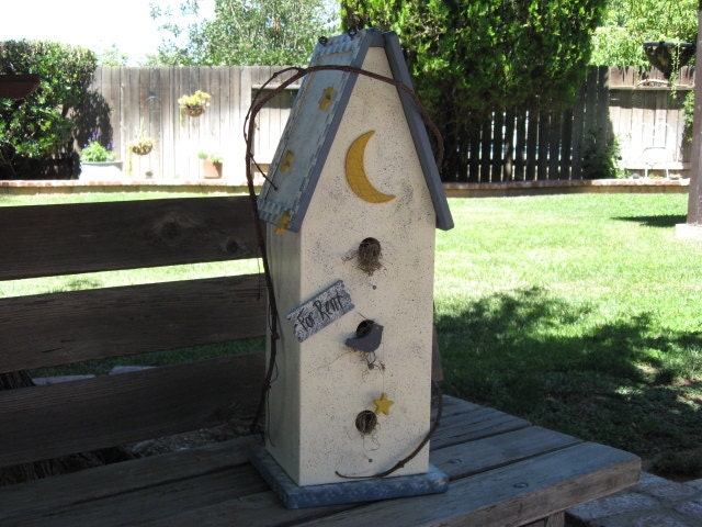 Bird House For Rent Blue Speckled Home Decor Woodworking