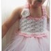 Flower Girl Dress Tulle Tutu Ballerina Baby Pink and White Size Toddler Size 4 to Child Size 8
