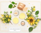 Lip Balm, Perfume, Lotion Bars- Gift Set, Sunny Orchard Blossom - Sweet Apple and Orange Blossoms - All Natural