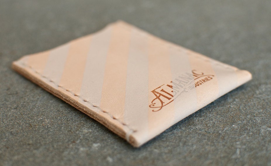 Leather Card Case / Wallet - Pearl White