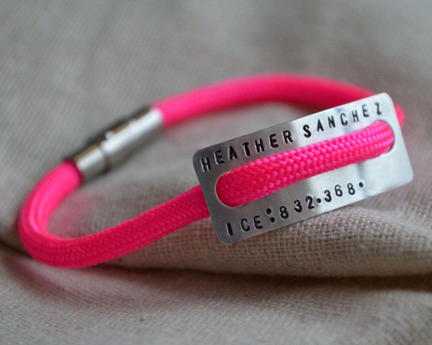 Runner ID Bracelet Hand Stamped Personalize by ThoughtBlossoms