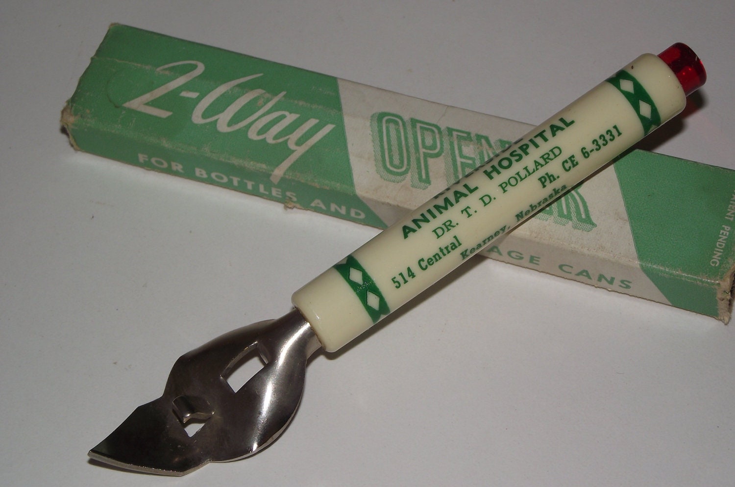 Vintage Can Bottle Opener 2 way advertising Nebraska - in box