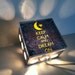 Keep Calm And Dream On Moon Print - Repurposed Vintage Dictionary Print Design Night Light