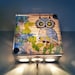 Precious Blue Floral Baby Owl - Repurposed Vintage Dictionary Print Design Night Light