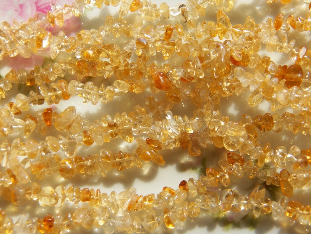 5X8mm Citrine Natural Gemstone Chip Beads, Full 36 IN Strand (D1C36)