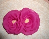 Fushia hair roses  pin
